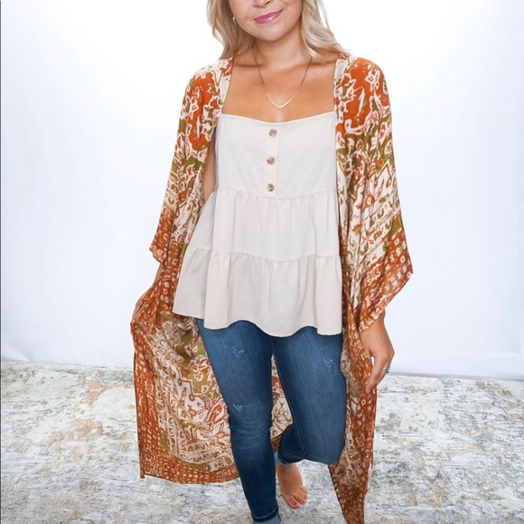 NWOT Paper Crane Tiered Babydoll Tank Top - Small - Picture 8 of 10